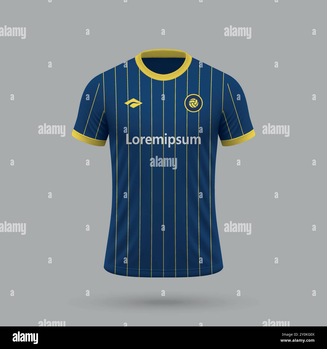 Maglia da calcio realistica 3d in stile Verona, modello di maglia da calcio 2024 Illustrazione Vettoriale