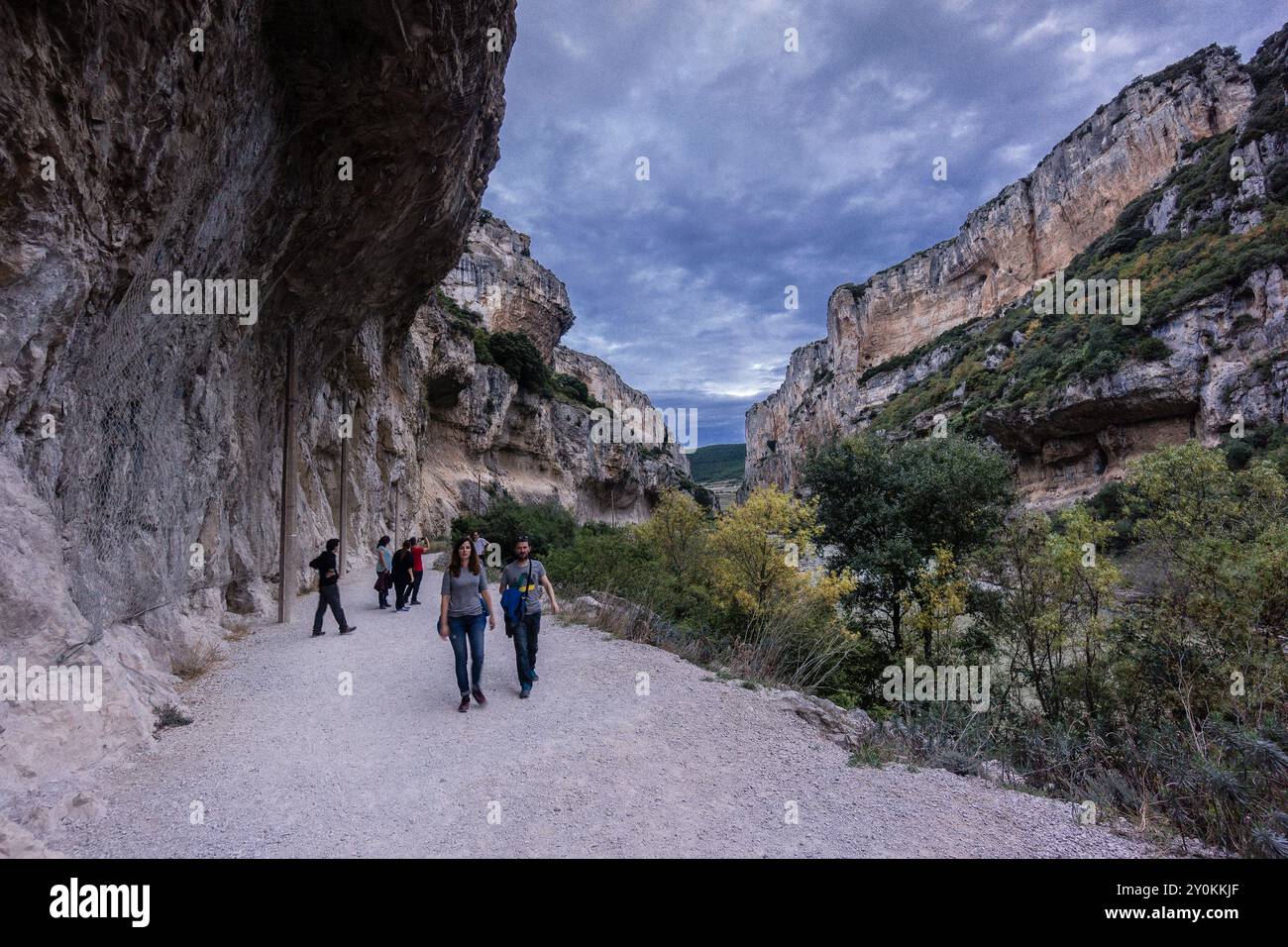 Foz de Lumbier, valle tra scogliere, comunità autonoma di Navarra, Spagna Foto Stock
