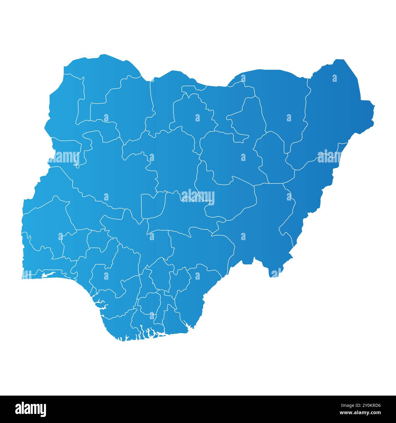 Mappa della terra del distretto della Nigeria Illustrazione Vettoriale