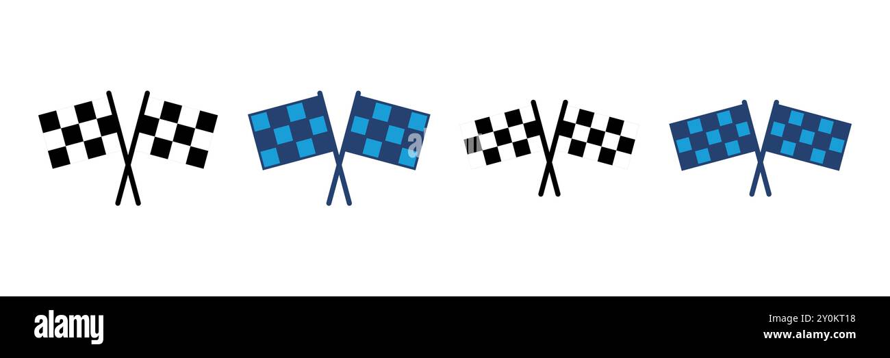 Vettore icona bandiera da corsa. Icona della bandiera da corsa.icona della bandiera da corsa a scacchi Illustrazione Vettoriale