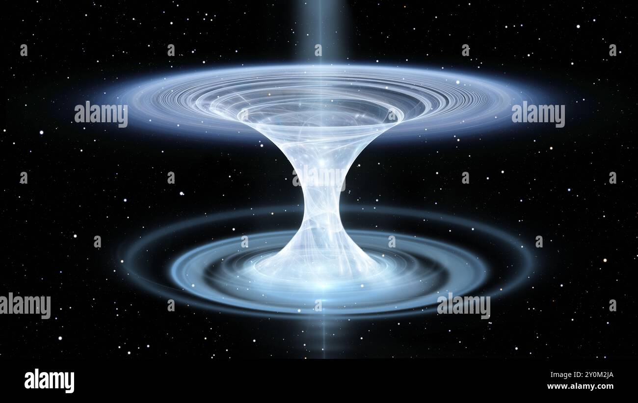 Tunnel a forma di imbuto che può collegare un universo con un altro Foto Stock