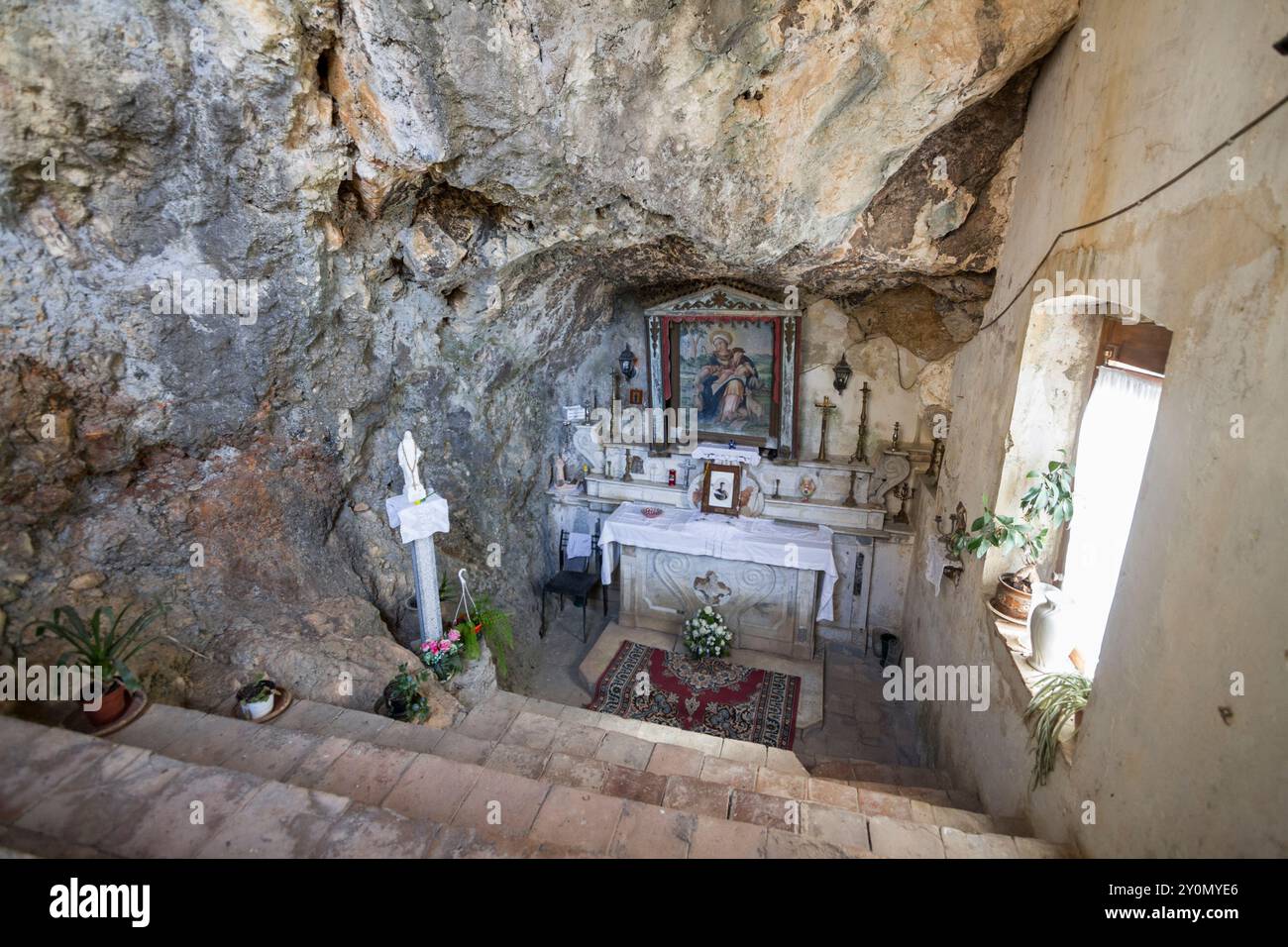 Grotta "Grotta della Madonna della Pastorella" a stilo, Calabria, Italia. Foto Stock