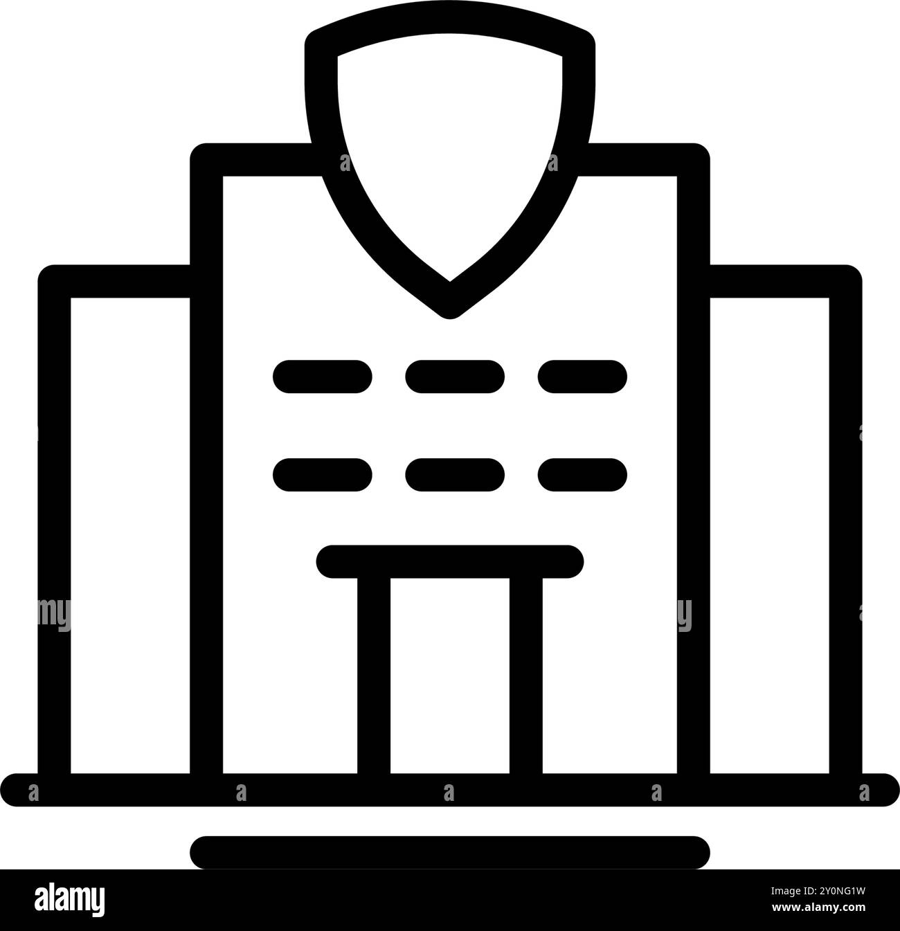 Icona edificio simbolo stazione di polizia file modificabile Illustrazione Vettoriale