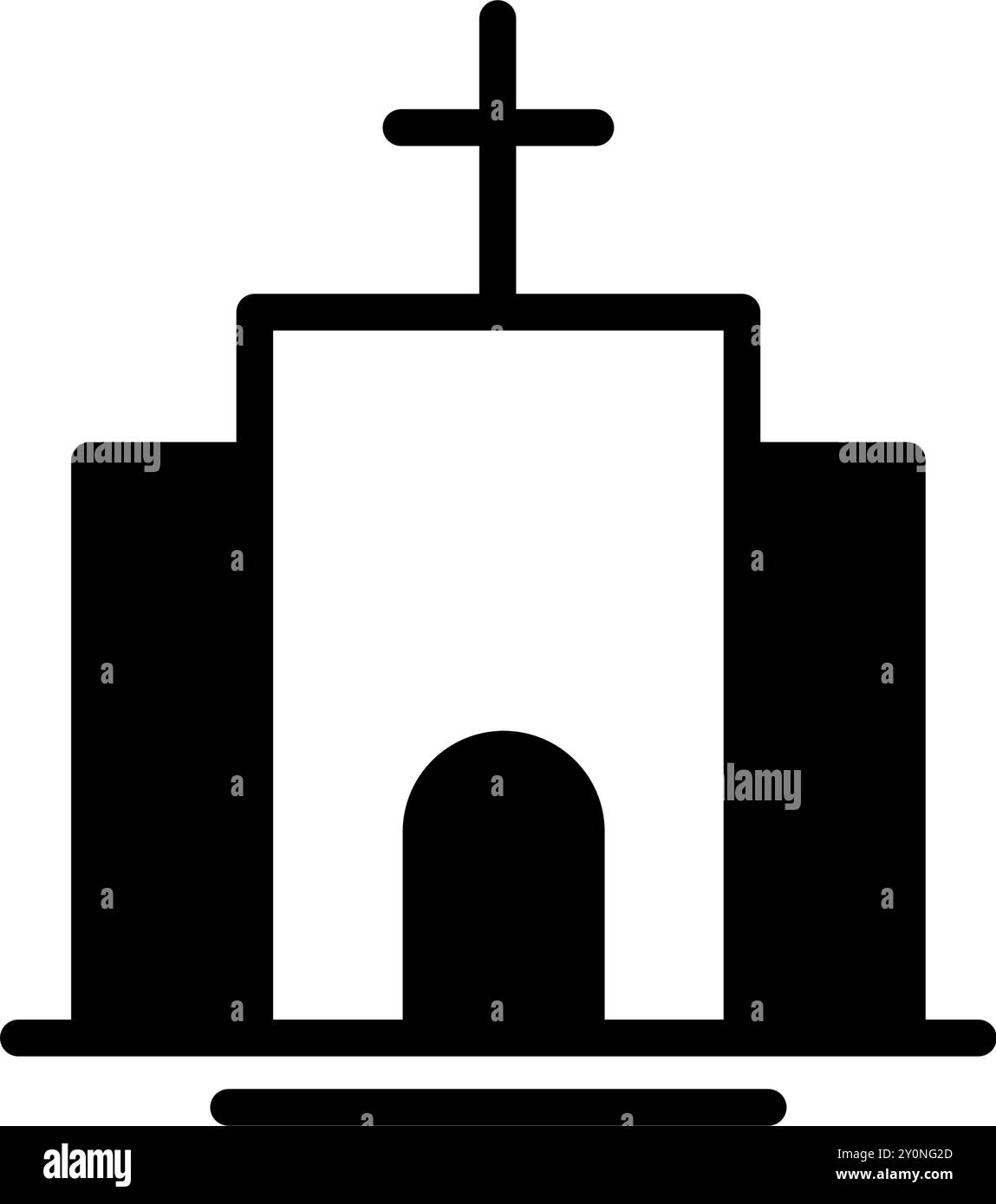 Icona edificio chiesa simboli cristiani file modificabile Illustrazione Vettoriale