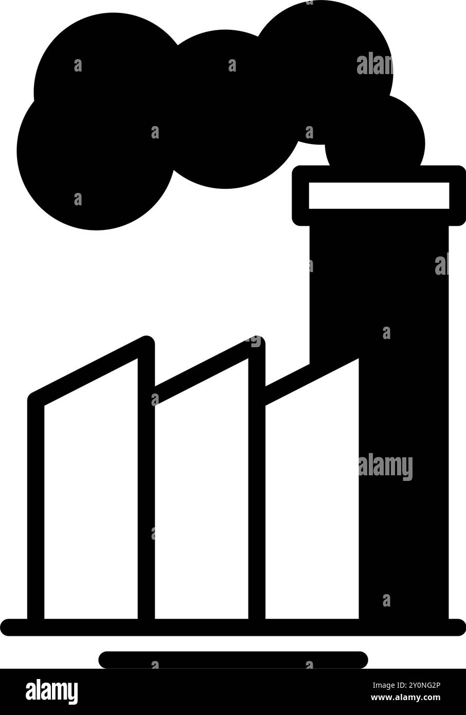 Icona creazione di un file modificabile dei simboli di fabbrica della poluzione Illustrazione Vettoriale