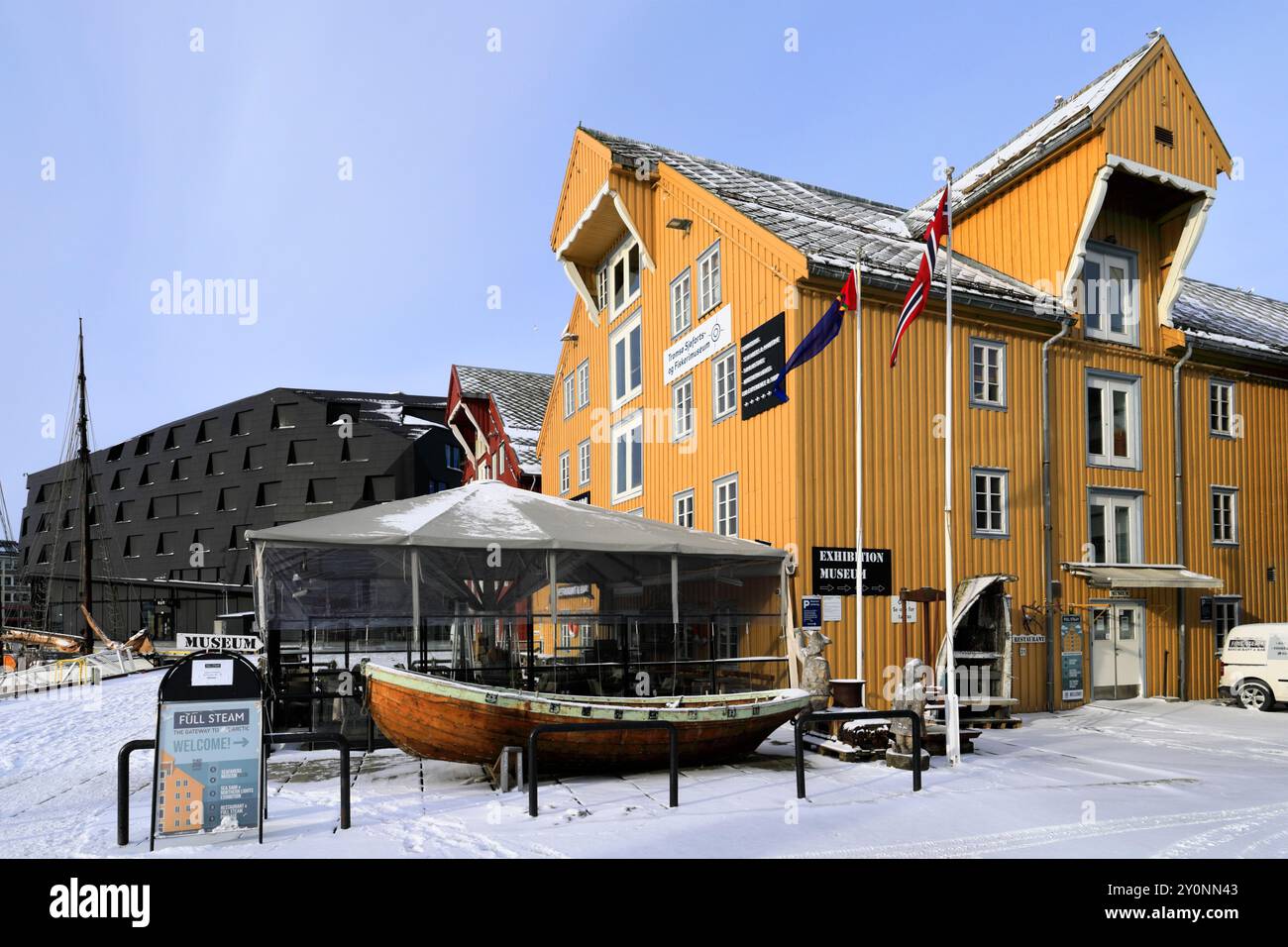 Museo completo del vapore, città di Tromso, Norvegia settentrionale Foto Stock