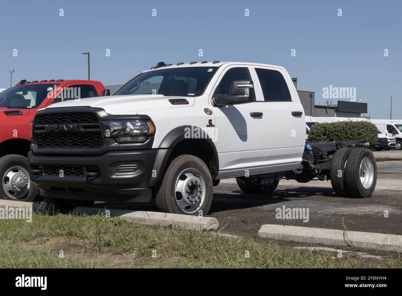 Indianapolis - 1 settembre 2024: Display RAM 4500 chassis Cab Tradesman Crew Cab 4X4. RAM offre il modello 4500 con motore Cummins Turbo Diesel da 6,7L. IL MIO Foto Stock