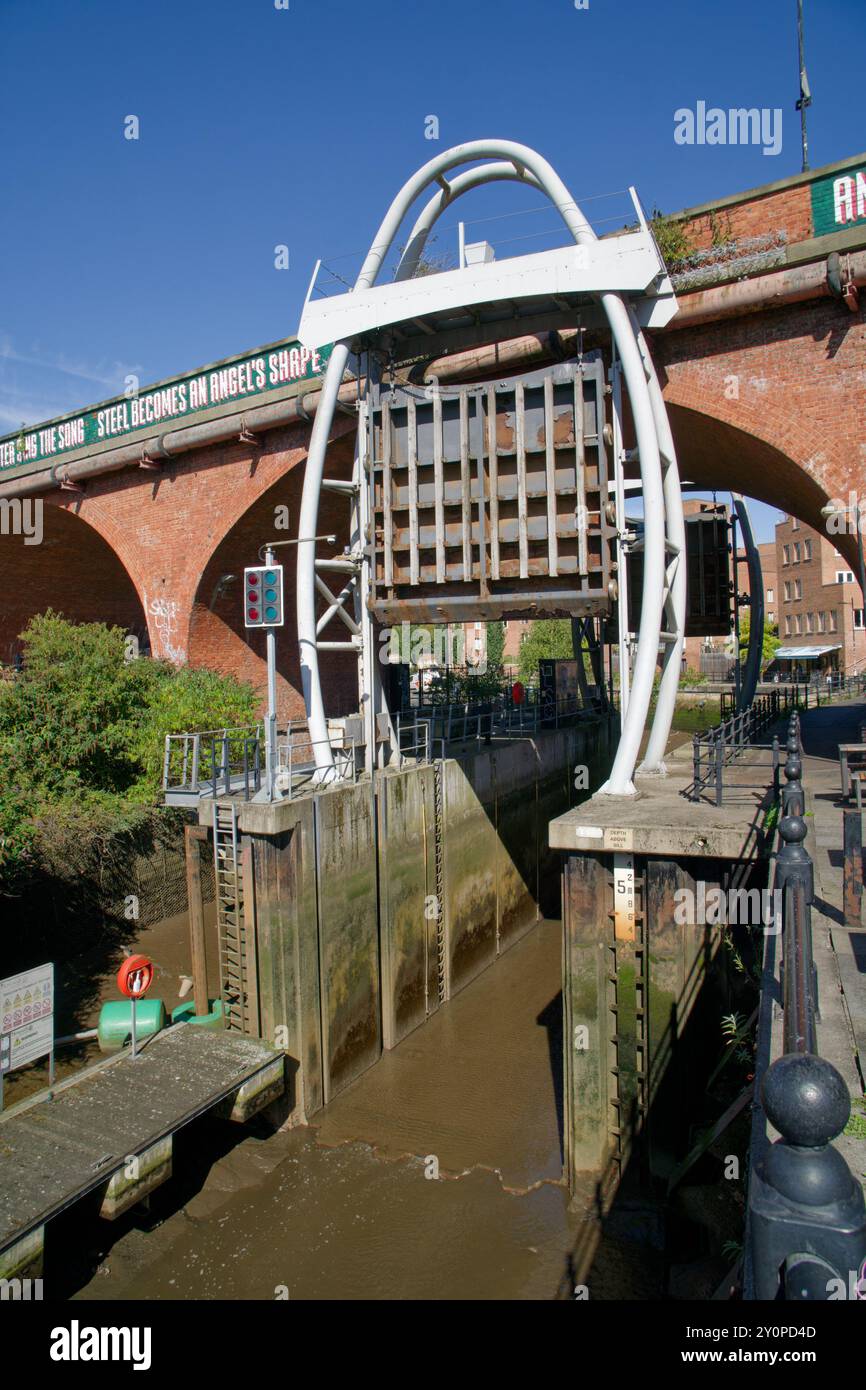 Ouseburn Barrage, Newcastle upon Tyne, Regno Unito Foto Stock