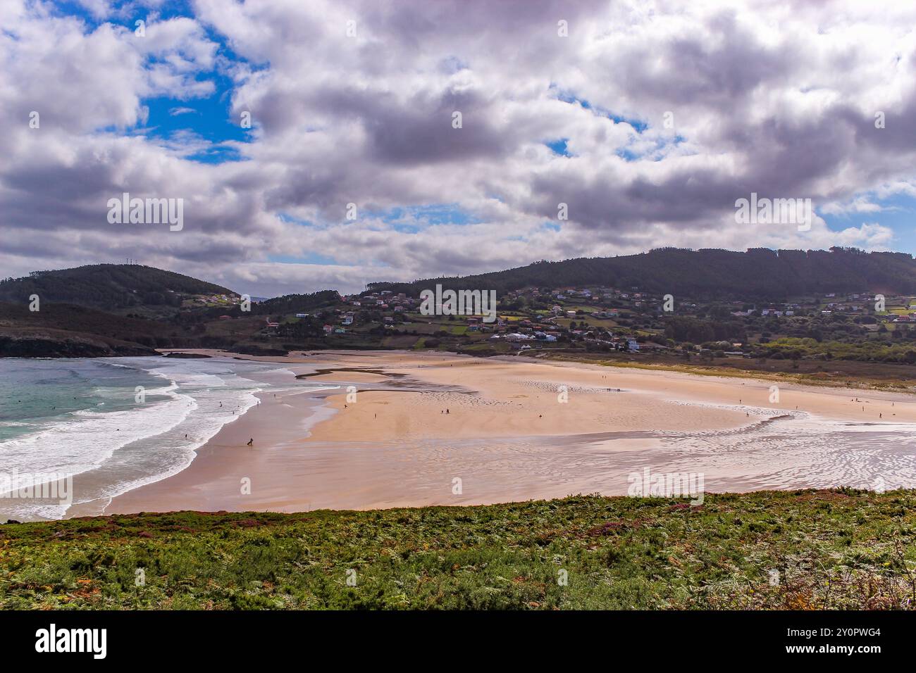 Coppa del mondo di surf, spiaggia di Pantin, una delle migliori spiagge per il surf del mondo, Valdoviño Foto Stock