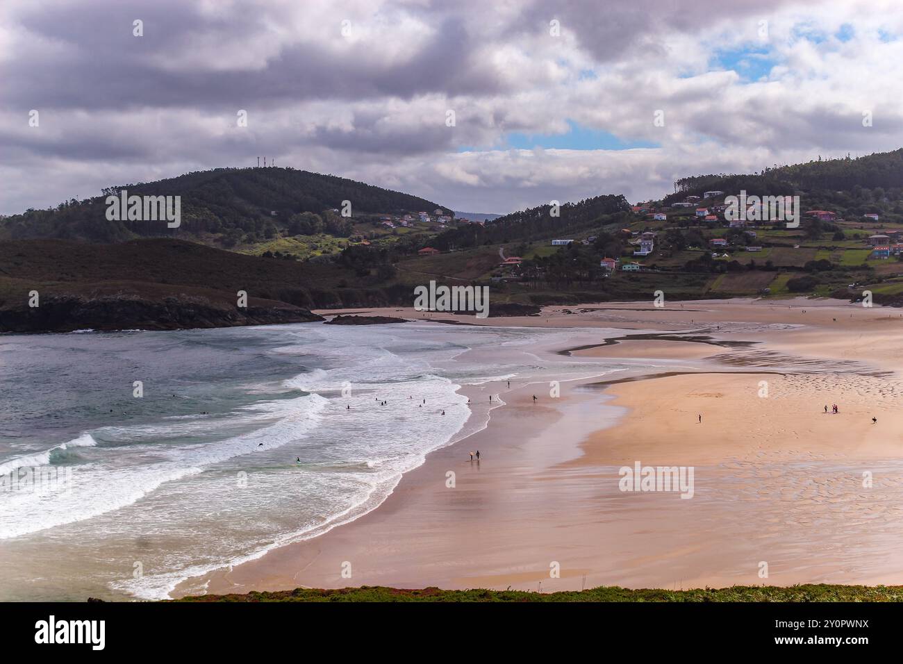 Coppa del mondo di surf, spiaggia di Pantin, una delle migliori spiagge per il surf del mondo, Valdoviño Foto Stock