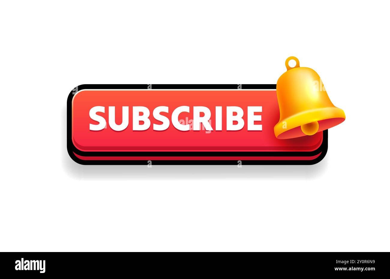 Iscriviti subito, notifica campanella per nuovi contenuti. Vettore Illustrazione Vettoriale