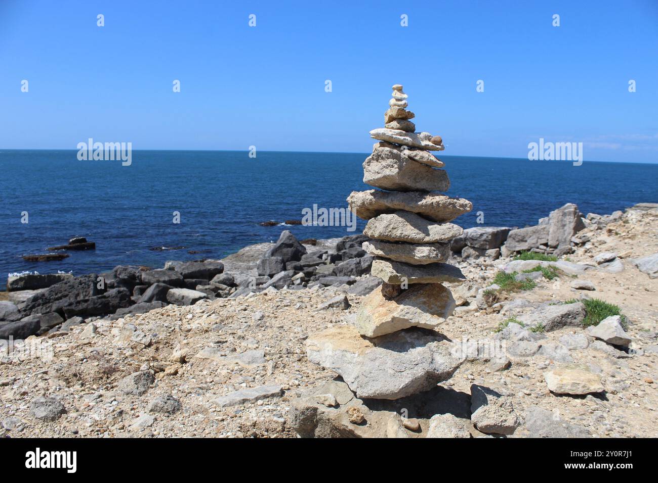 Paesaggi costieri di Weymouth, Portland Bill Regno Unito - Porto/faro/spiaggia Foto Stock