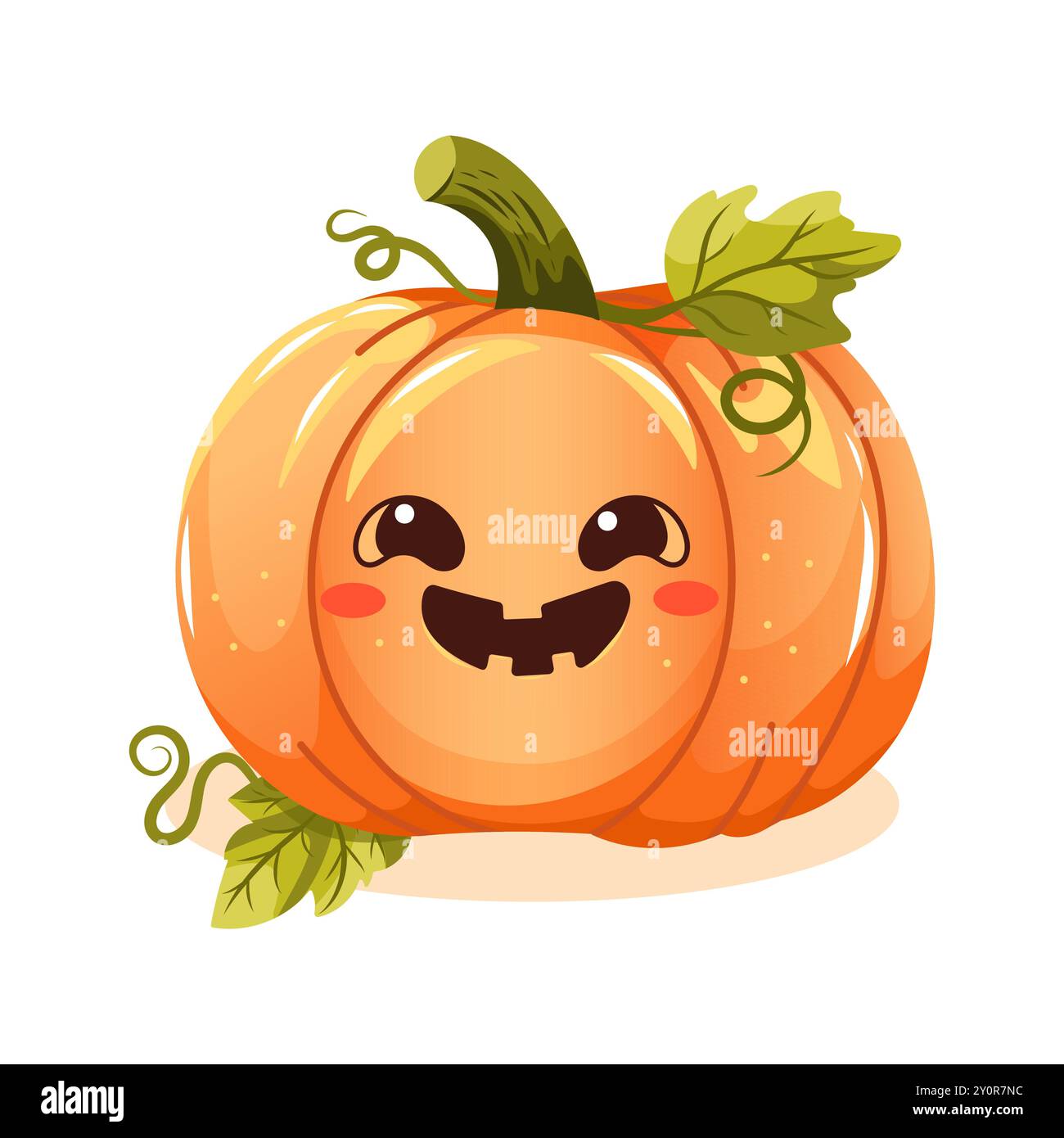 Illustrazione vettoriale di un'affascinante e giocosa zucca con un sorriso allegro, perfetto per i disegni a tema Halloween Illustrazione Vettoriale