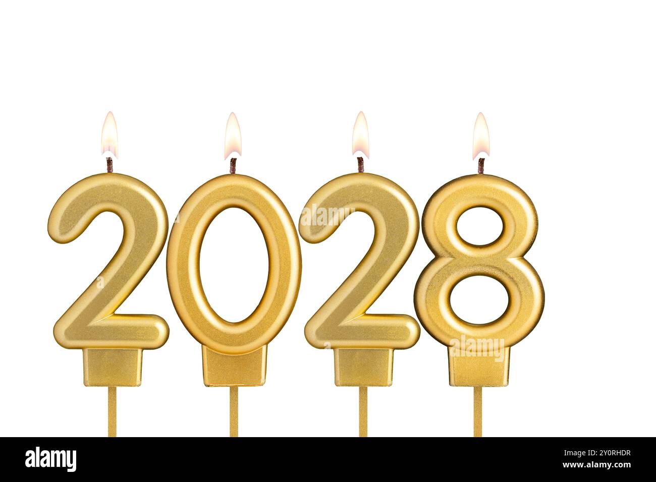 Candele numero 2028 per il felice anno nuovo - Festa di Capodanno Foto Stock