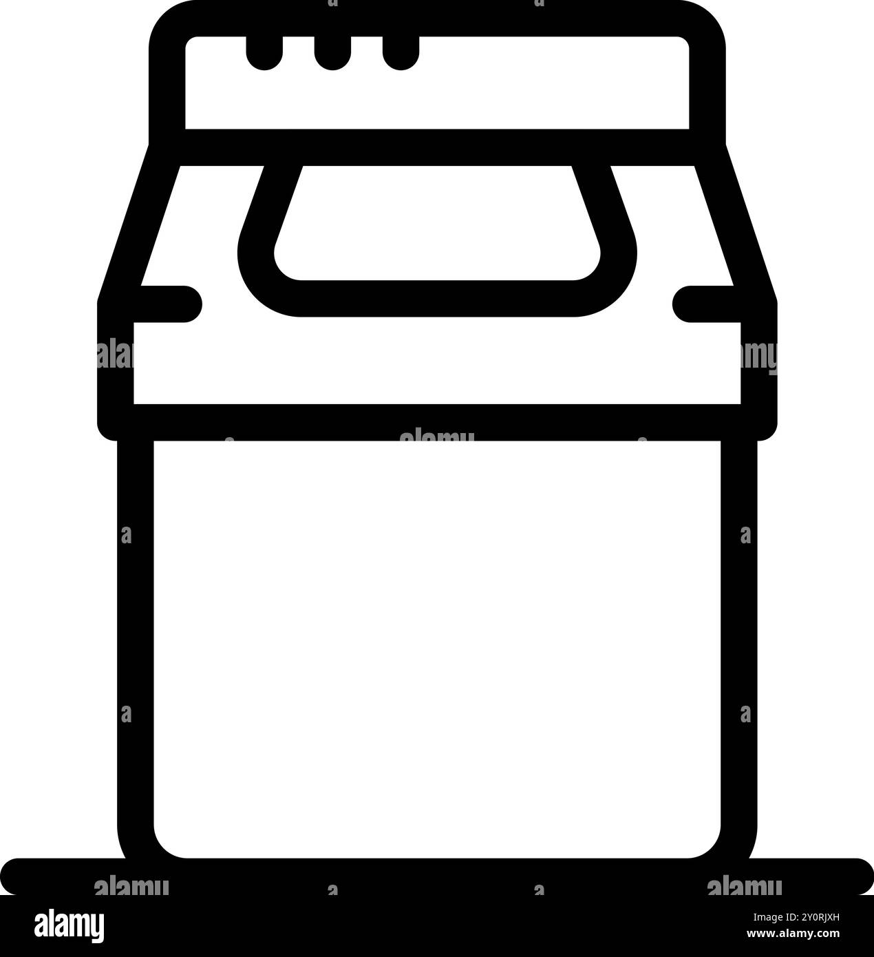 Icona del contorno nero di una stampante multifunzione per l'ufficio, per la stampa di documenti importanti Illustrazione Vettoriale
