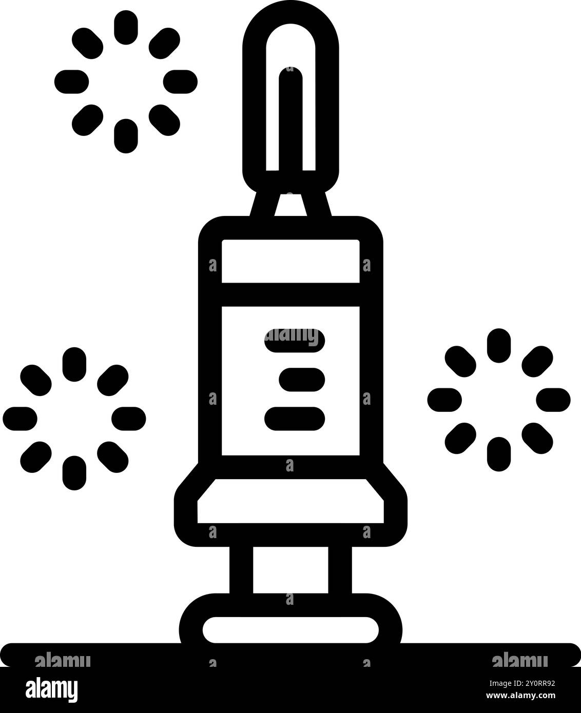 La siringa medica protegge dai virus usando un vaccino forte Illustrazione Vettoriale