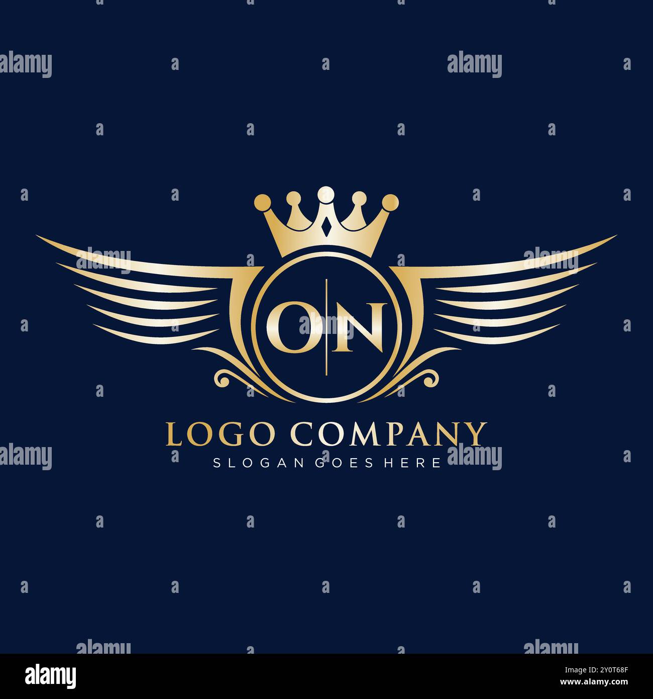 SU lettera iniziale con logo Royal Wing Illustrazione Vettoriale