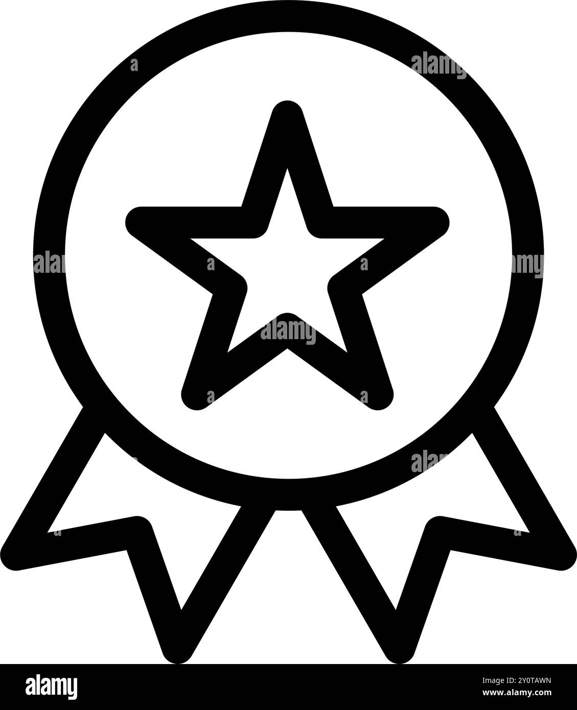 Logo del vincitore e design con simbolo a stella Illustrazione Vettoriale