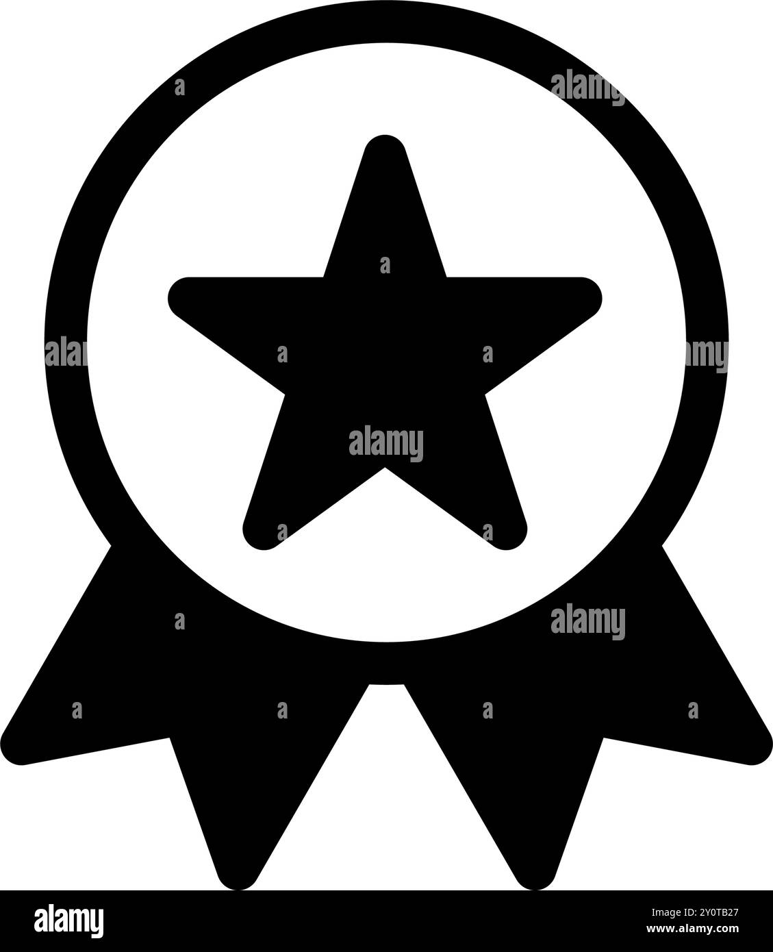 Logo del vincitore e design con simbolo a stella Illustrazione Vettoriale