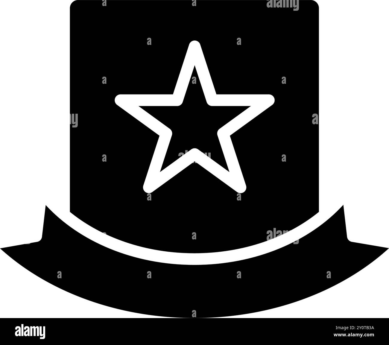 Logo del vincitore e design con simbolo a stella Illustrazione Vettoriale