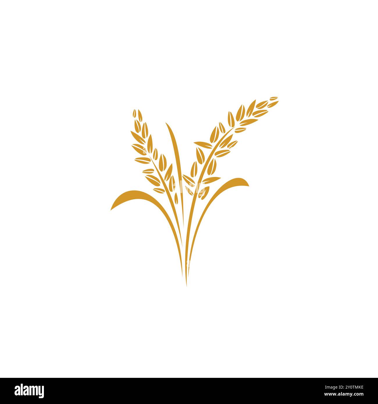 Logo dell'impianto di riso Vector. Icona riso Illustrazione Vettoriale