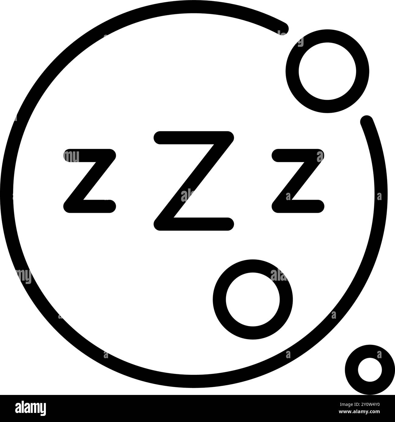 Vettore icona sonno notturno. Problema di insonnia. Icona del profilo degli auricolari. Segno di stile lineare isolato su bianco. Illustrazione Vettoriale