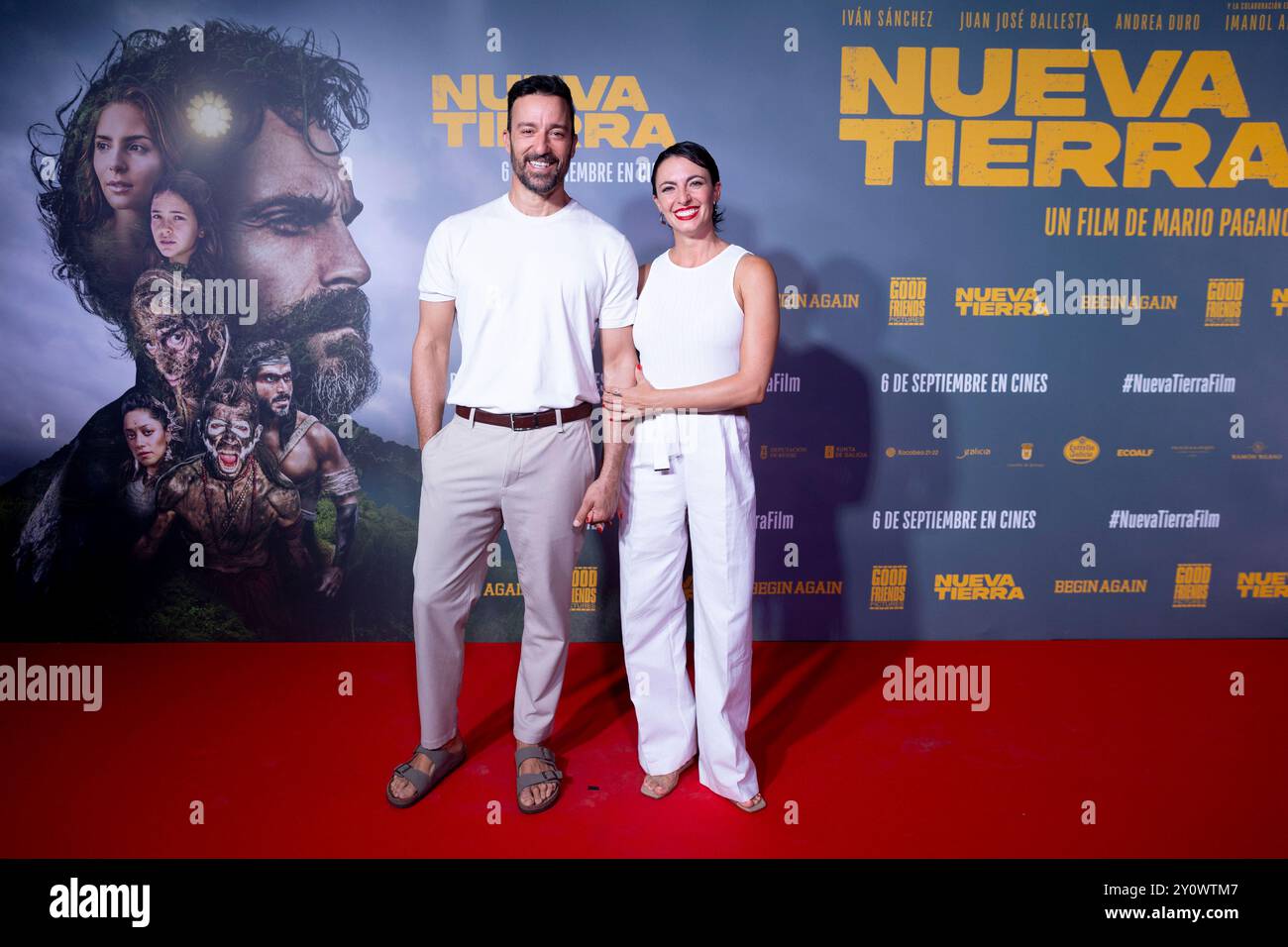 Madrid, Spagna. 3 settembre 2024. Pablo Puyol e Beatriz Mur partecipano alla chiamata fotografica "Nueva Tierra" al Cine Palacio de la Prensa di Madrid. (Foto di Nacho Lopez/SOPA Images/Sipa USA) credito: SIPA USA/Alamy Live News Foto Stock