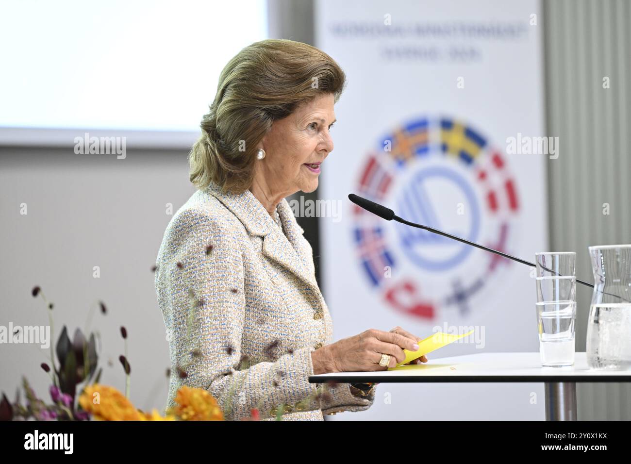Stoccolma, Svezia. 4 settembre 2024. STOCCOLMA, SVEZIA 20240904la regina Silvia parla alla conferenza nordica "prevenire la demenza nei nordici: Misure basate sull'evidenza nel corso della vita", foto: Henrik Montgomery/TT/Code 10060 Credit: TT News Agency/Alamy Live News Foto Stock