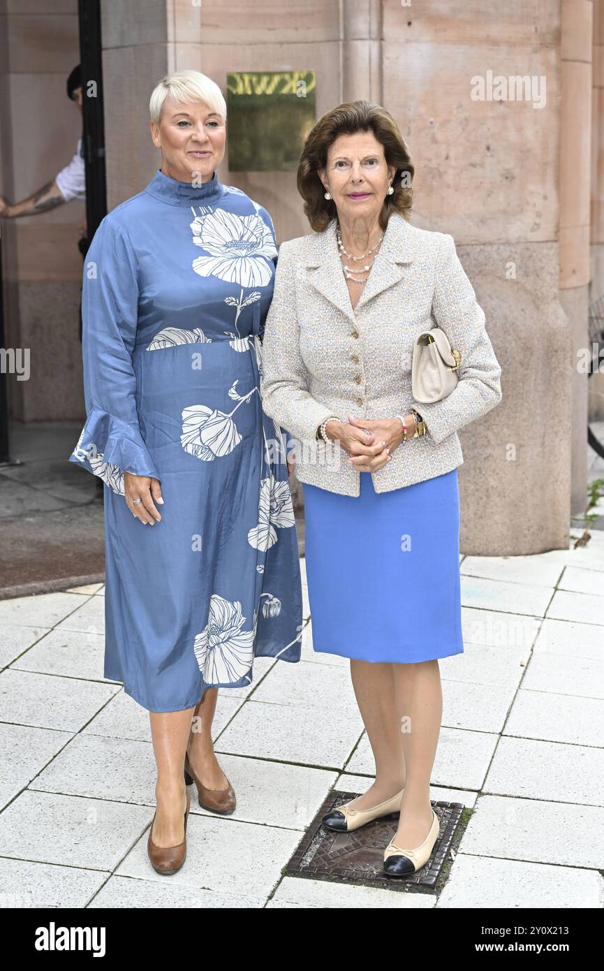 Stoccolma, Svezia. 4 settembre 2024. STOCCOLMA, SVEZIA 20240904La regina Silvia partecipa insieme al ministro della sicurezza sociale Anna Tenje (M) alla conferenza nordica "prevenire la demenza nei nordici: Misure basate sull'evidenza nel corso della vita", foto: Henrik Montgomery/TT/Code 10060 Credit: TT News Agency/Alamy Live News Foto Stock