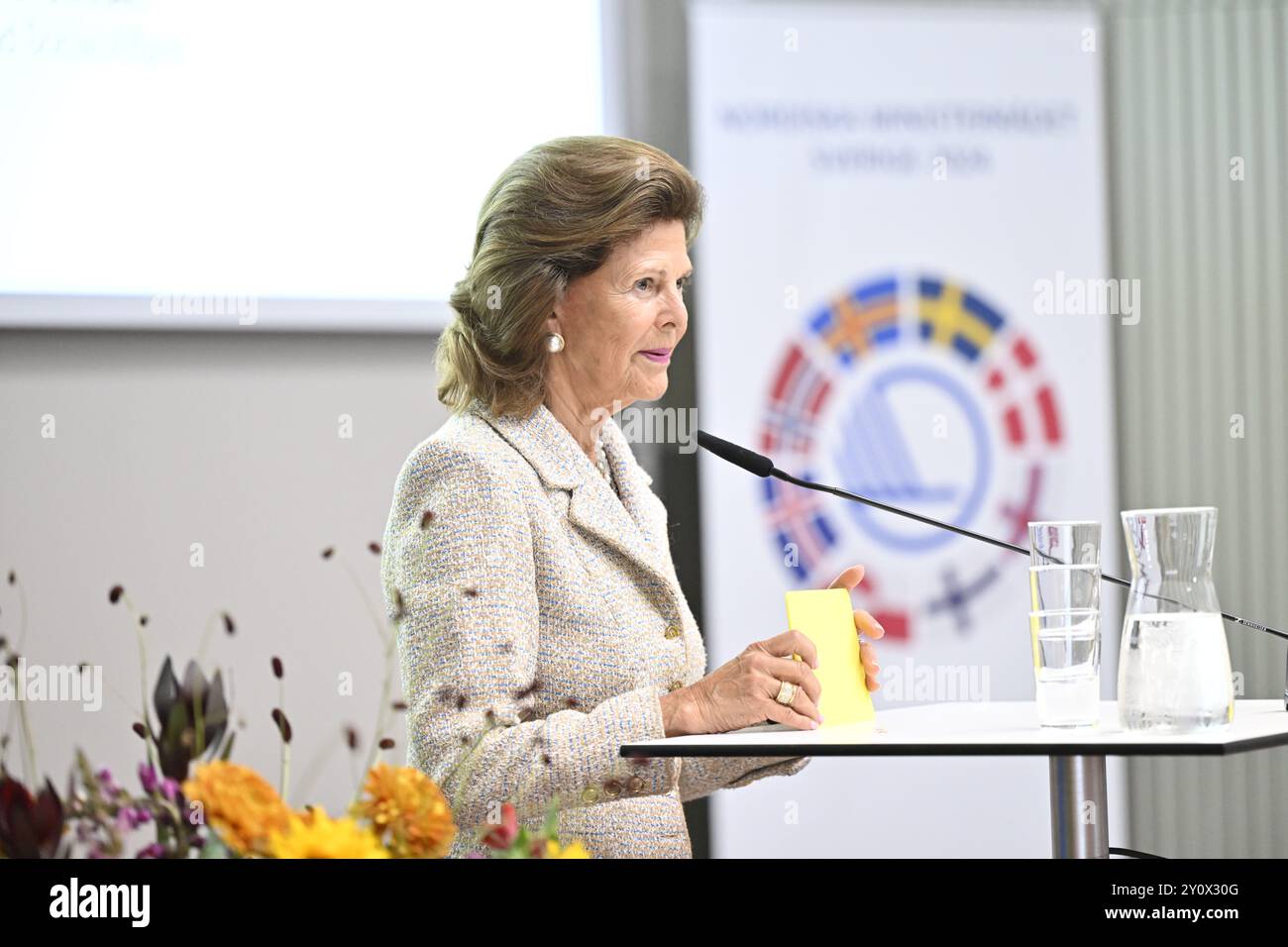 Stoccolma, Svezia. 4 settembre 2024. STOCCOLMA, SVEZIA 20240904la regina Silvia parla alla conferenza nordica "prevenire la demenza nei nordici: Misure basate sull'evidenza nel corso della vita", foto: Henrik Montgomery/TT/Code 10060 Credit: TT News Agency/Alamy Live News Foto Stock