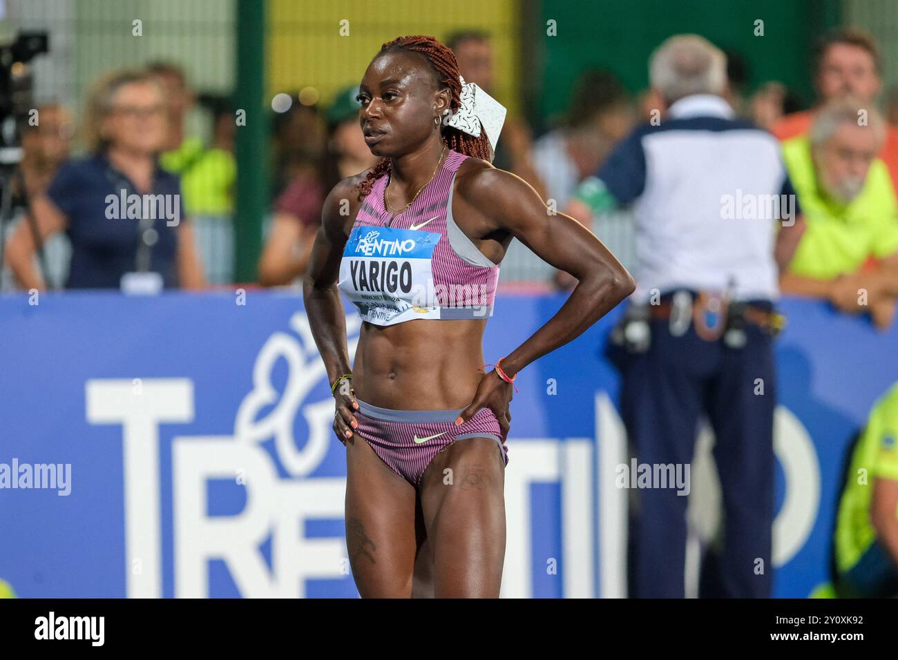 Noelie Yarigo dal Benin durante il 60° Palio CittaÕ della Quercia, valido per il World Athletics Continental Tour al Quercia Stadium il 3 settembre 2024, Rovereto, Italia. Crediti: Roberto Tommasini/Alamy Live News Foto Stock