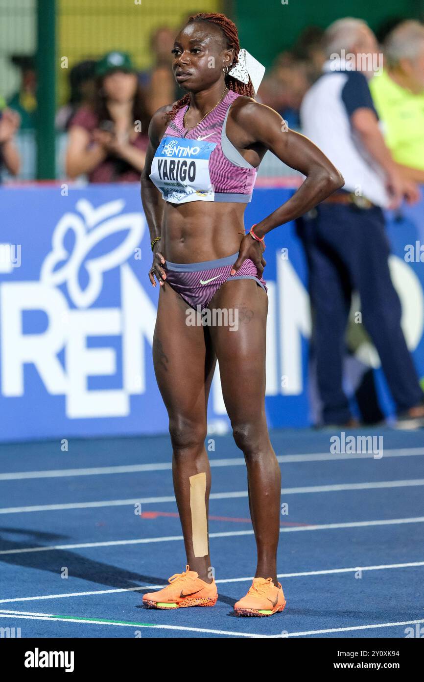 Noelie Yarigo dal Benin durante il 60° Palio CittaÕ della Quercia, valido per il World Athletics Continental Tour al Quercia Stadium il 3 settembre 2024, Rovereto, Italia. Crediti: Roberto Tommasini/Alamy Live News Foto Stock