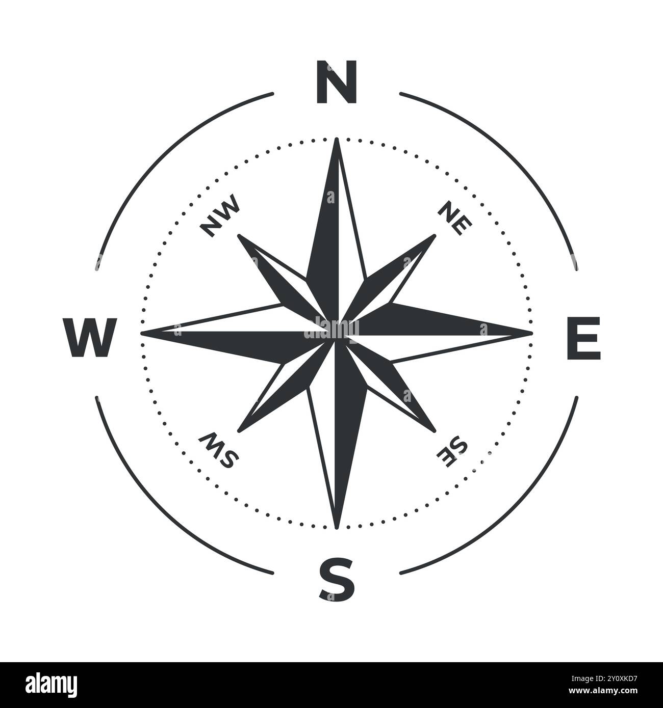 Vettore di navigazione bussola Wind Rose Illustrazione Vettoriale
