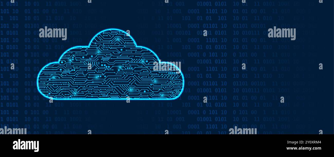 Trasformazione digitale tramite soluzioni tecnologiche basate su cloud Illustrazione Vettoriale