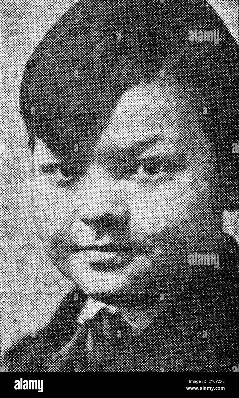 Fotografia ritratto di un giovane Orson Welles pubblicato il 19 febbraio 1926 sul quotidiano Capital Times (Madison, Wisconsin) foto rasterizzata Foto Stock