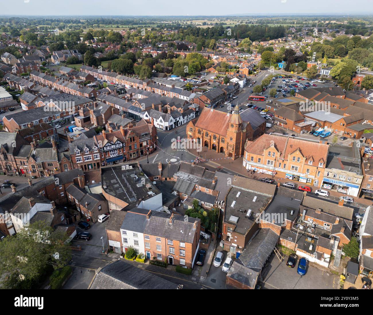High Town, Sandbach, Cheshire, Inghilterra, vista aerea Foto Stock