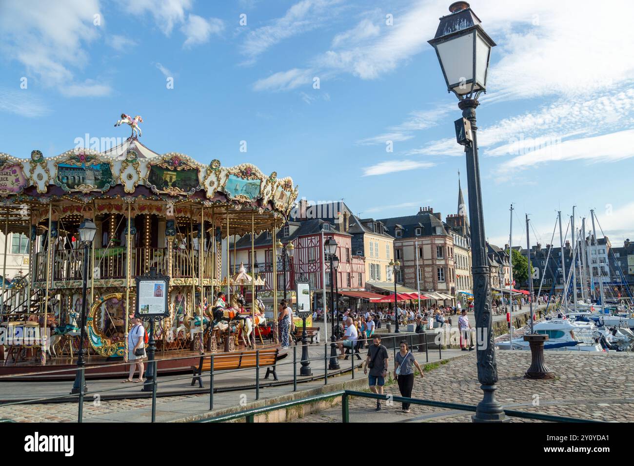 Honfleur Vintage Carousel, Normandia, Francia Foto Stock