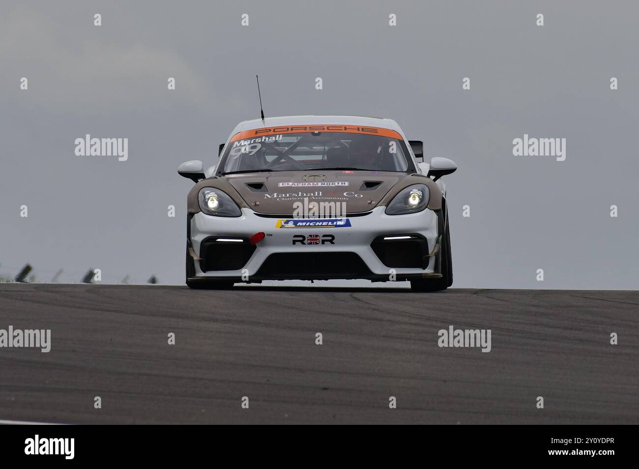Joe Marshall, Porsche 718 Cayman GT4 RS Clubsport, Rob Boston Racing, Porsche Sprint Challenge Gran Bretagna 2024, una singola serie di marchi con tutti i dri Foto Stock