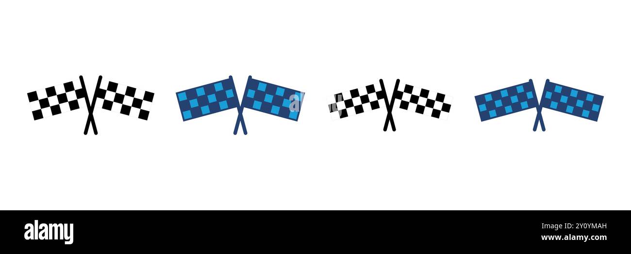 Vettore icona bandiera da corsa. Icona della bandiera da corsa.icona della bandiera da corsa a scacchi Illustrazione Vettoriale