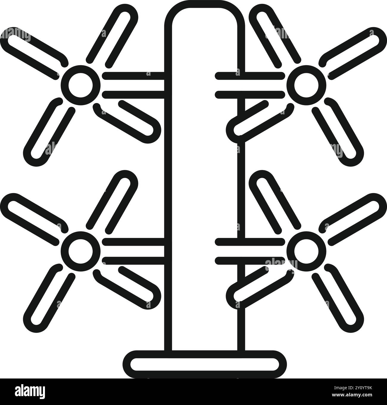 Illustrazione vettoriale minimalista di una stazione di allenamento in strada con maniglie rotanti per gli esercizi sulla parte superiore del corpo Illustrazione Vettoriale
