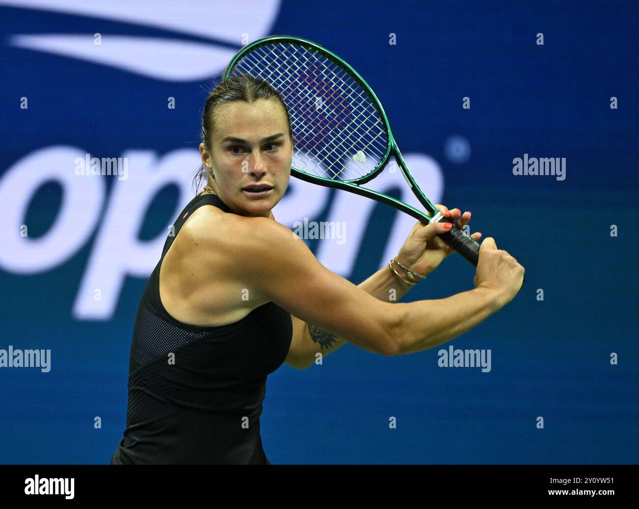 Flushing NY, USA. 3 settembre 2024. **NESSUN GIORNALE di New York** Aryna Sabalenka vs Qinwen Zheng sullo stadio Arthur Ashe all'USTA Billie Jean King National Tennis Center il 3 settembre 2024 a Flushing Queens. Crediti: Mpi04/Media Punch/Alamy Live News Foto Stock