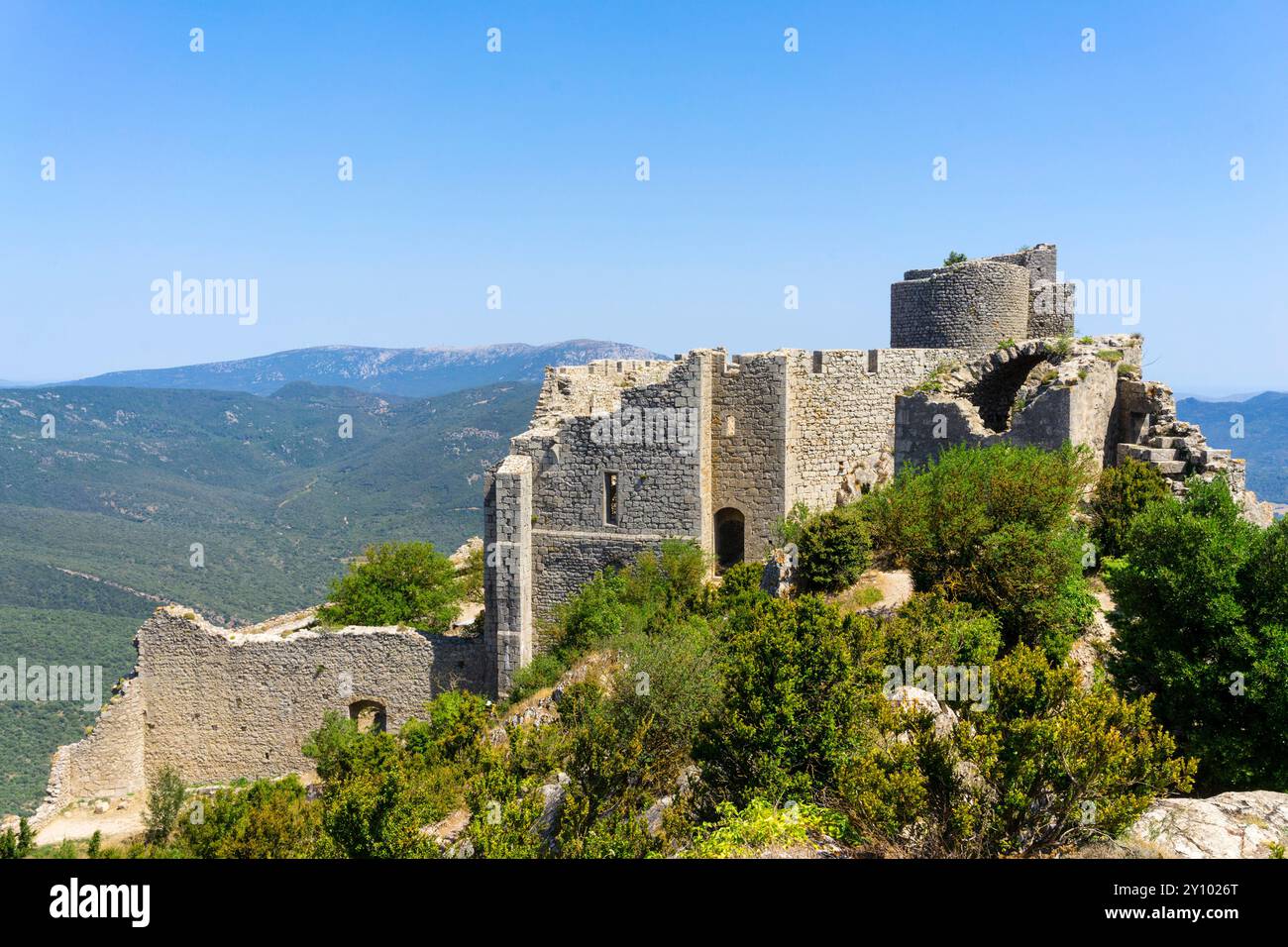 Castello di Peyrepertuse a Duilhac/Francia meridionale Foto Stock