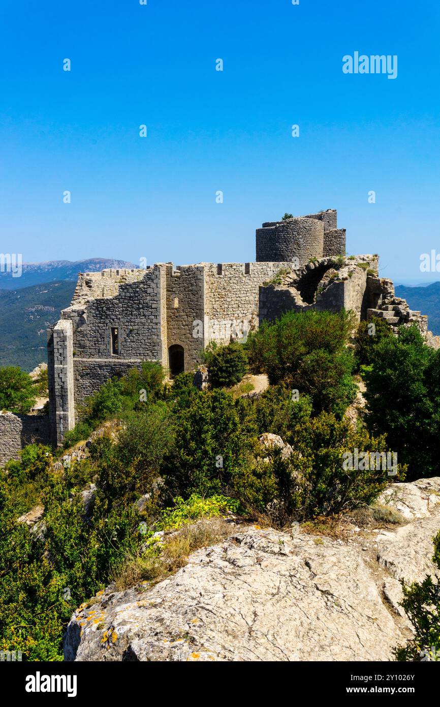 Castello di Peyrepertuse a Duilhac/Francia meridionale Foto Stock