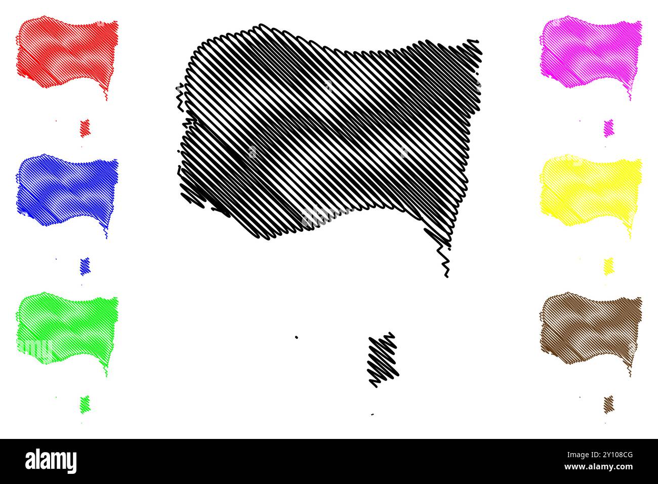 Illustrazione vettoriale della mappa della contea di Essex (Canada, provincia dell'Ontario, Nord America), schizzo della mappa Comté d'Essex Illustrazione Vettoriale