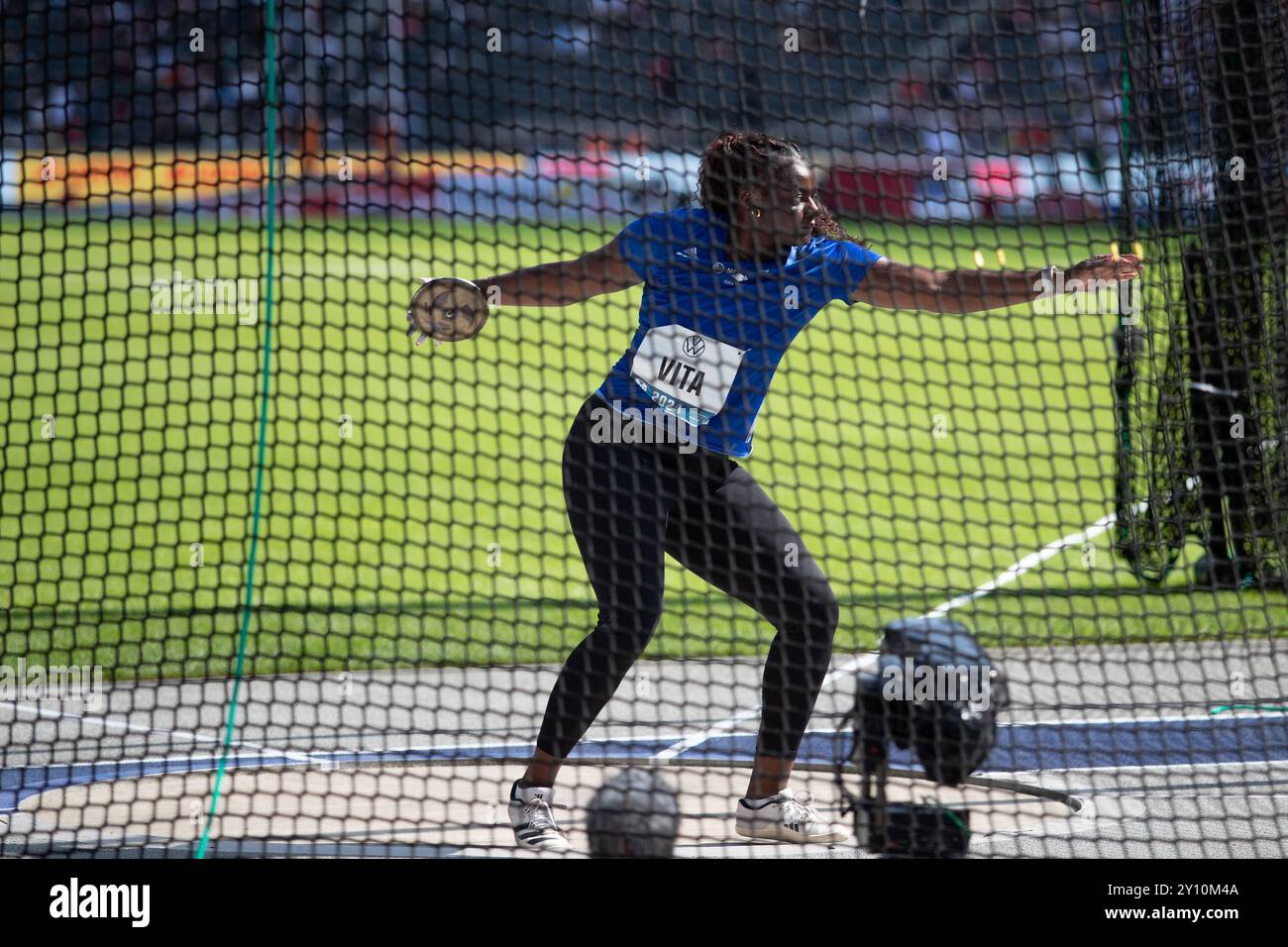 Berlino, Germania. 01 settembre 2024.Atletica, Meeting, ISTAF: Lancio del disco donne: Vita Claudine in competizione. Crediti: Felix Wolf/Alamy Live News Foto Stock