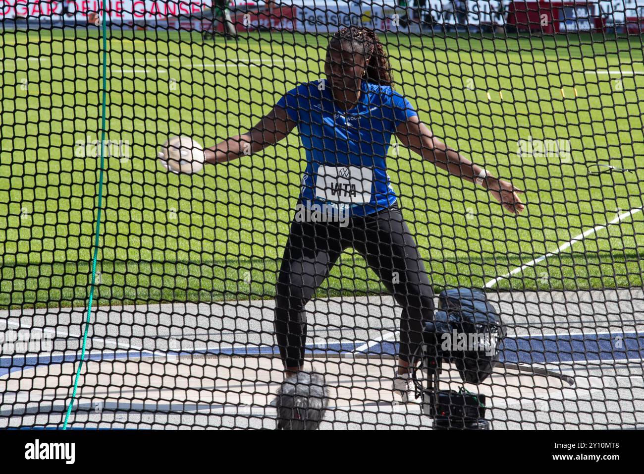 Berlino, Germania. 01 settembre 2024.Atletica, Meeting, ISTAF: Lancio del disco donne: Vita Claudine in competizione. Crediti: Felix Wolf/Alamy Live News Foto Stock