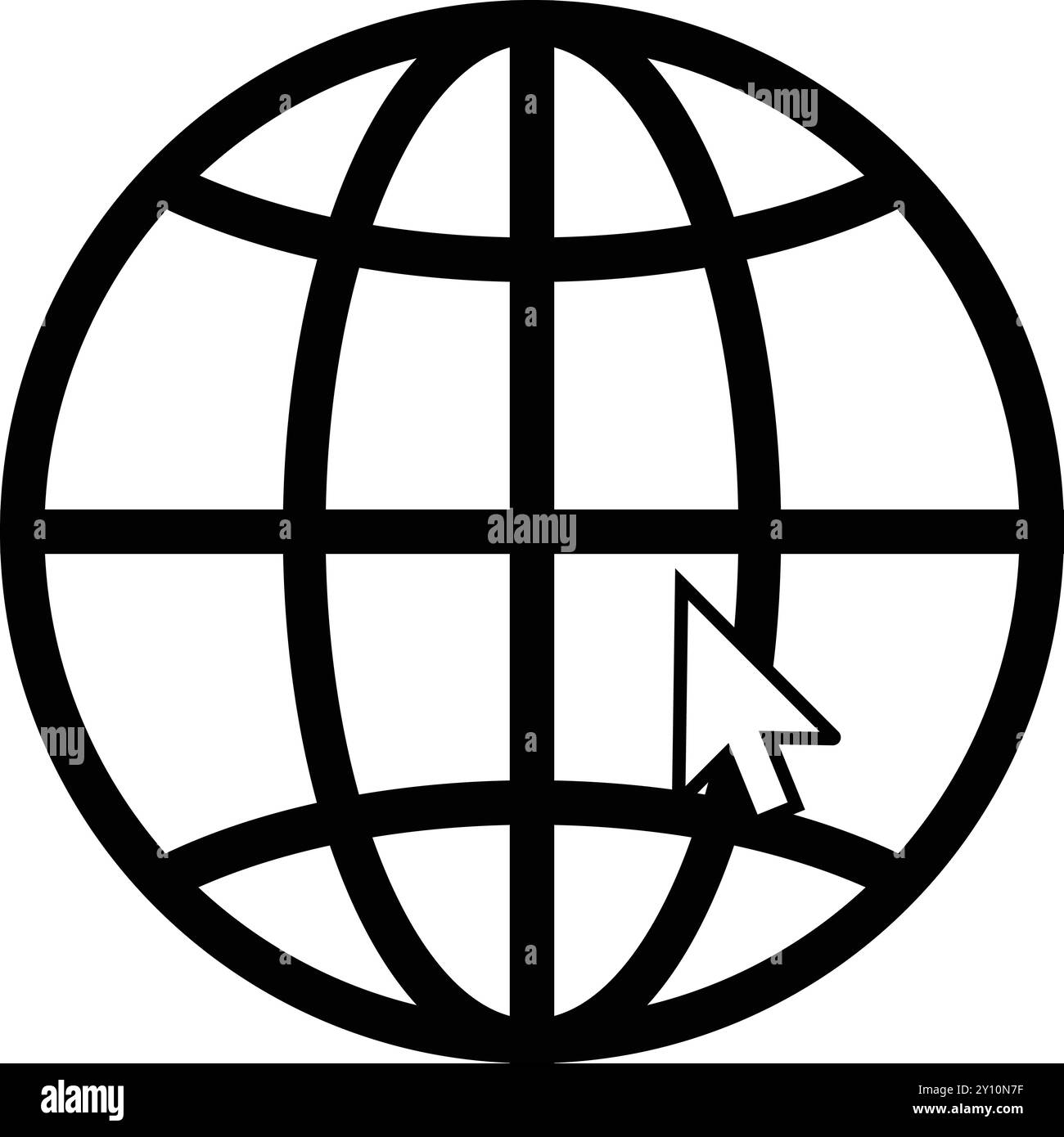 WWW Web con cursore, segno Web, simbolo Web, visita sito Web, icona di accesso Web, firma URL Illustrazione Vettoriale