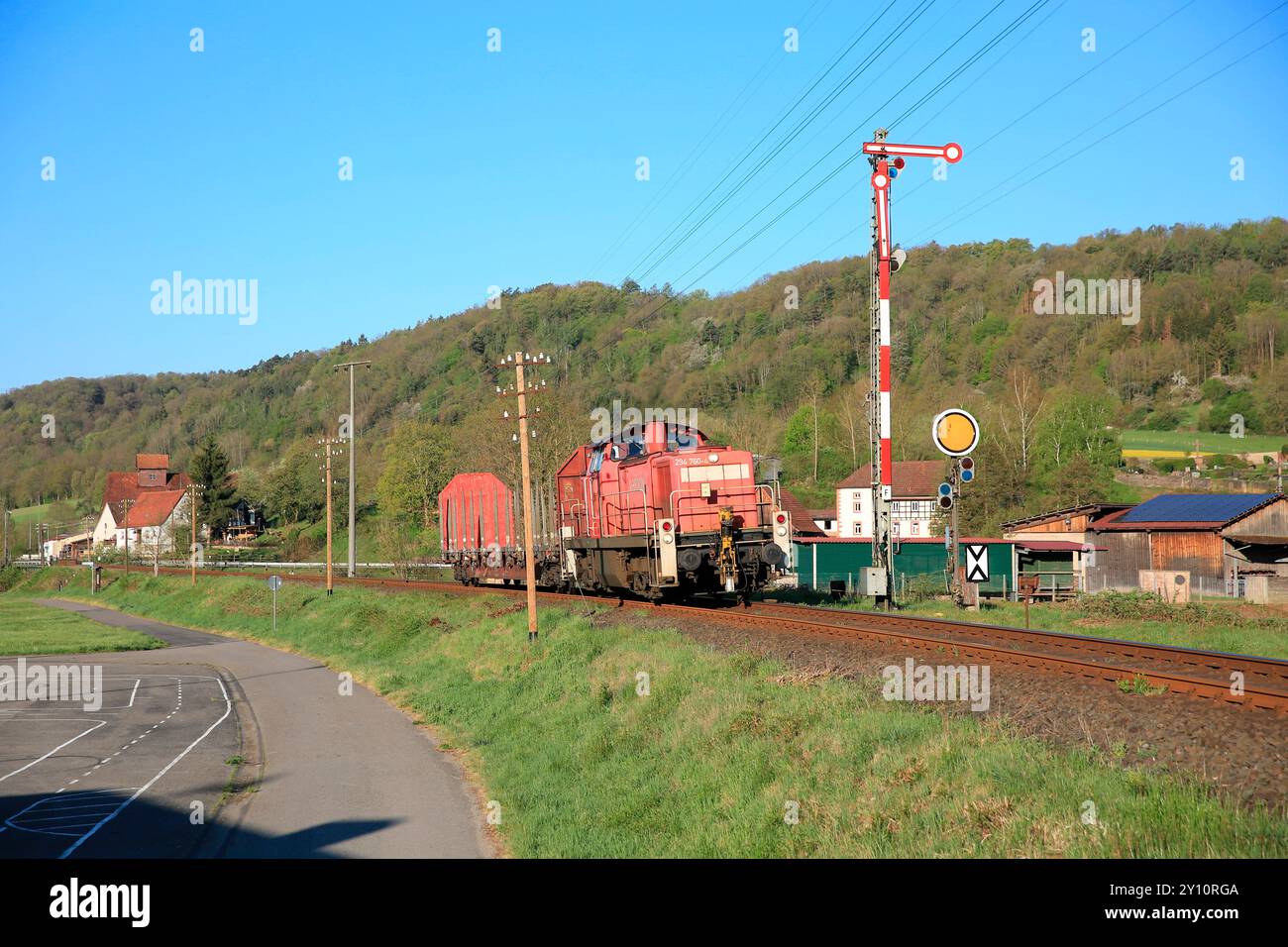 Traffico a wagonload singolo da DB Cargo Foto Stock
