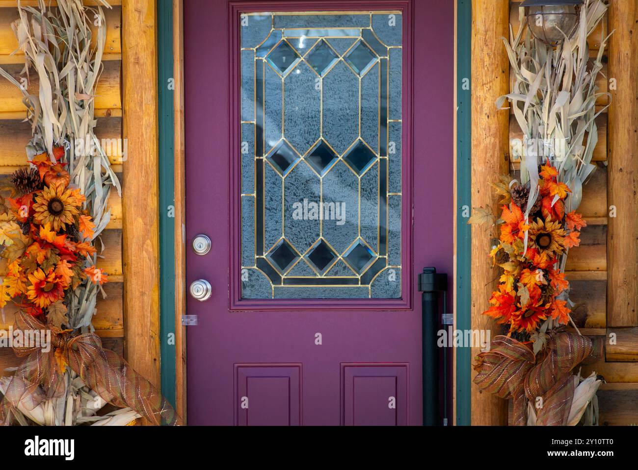 Decorazioni autunnali nella città vecchia di Colorao Foto Stock