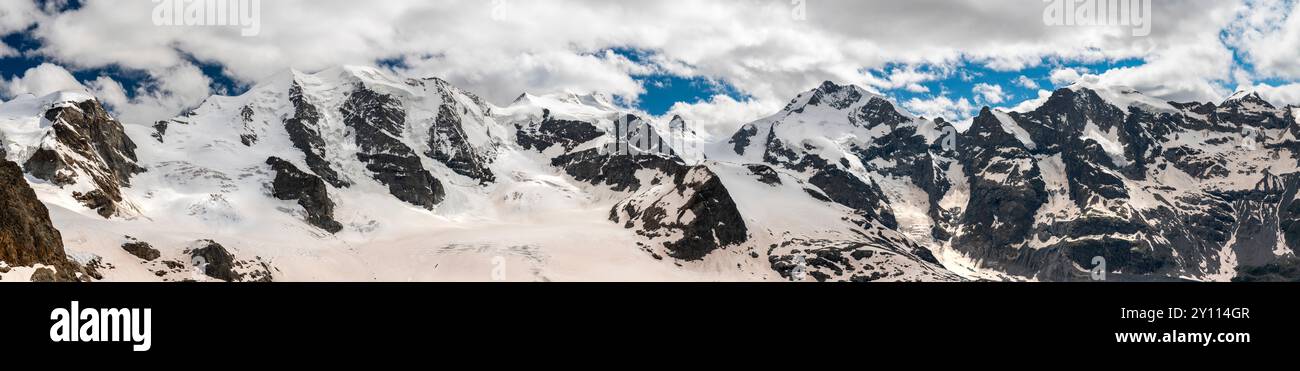 Bernina Group, panorama ad alta risoluzione Foto Stock